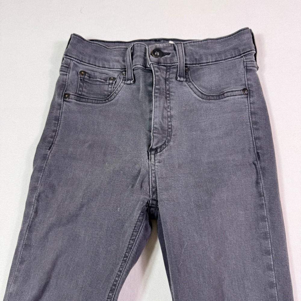rag & bone High Rise Ankle Skinny Jeans 24 Grey Ranti Wash Side Slit USA Made